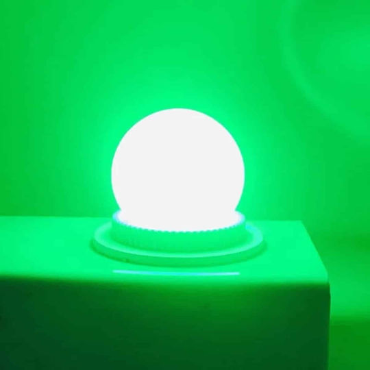 Led7 Λάμπα LED 2W για Ντουί E27 και Σχήμα G45 Πράσινο 80lm Dimmable