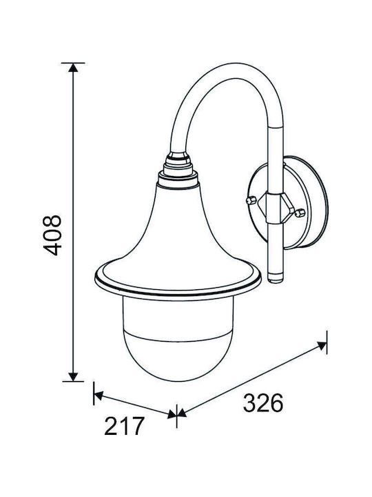 Adeleq Wall-Mounted Outdoor Lighting with Shade E27 IP44 32.6x21.7x40.8cm