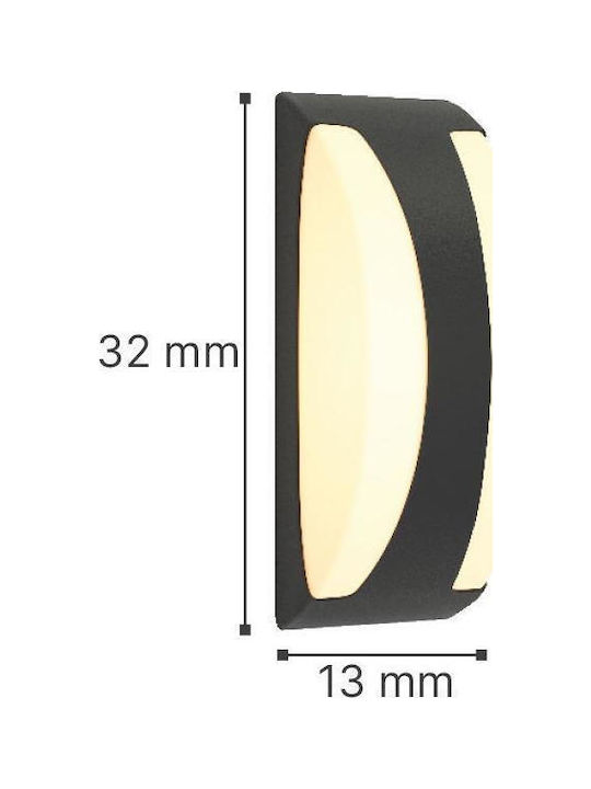 Inlight Стенен Външен Плафон E27 IP65 13x32εκ.