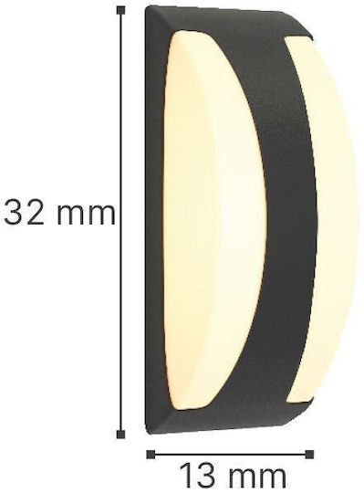 Inlight Επιτοίχια Εξωτερική Πλαφονιέρα E27 IP65 13x32εκ.