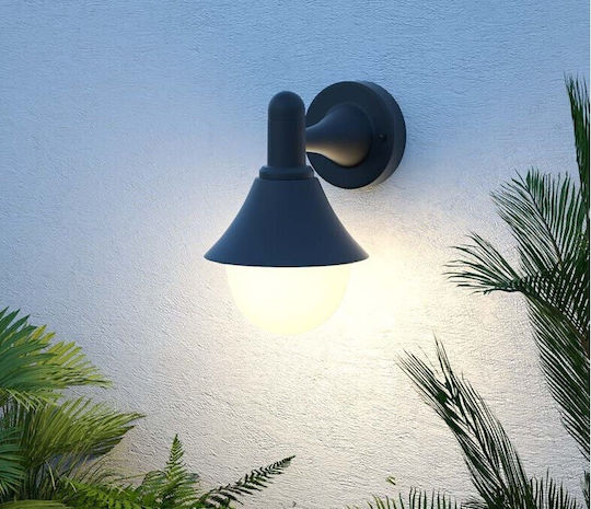 Inlight Rabun Стенно Външно Осветително Тяло с Абажур E27 IP44 24.5x23.5εκ.