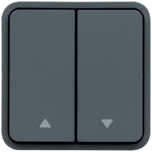 Hager Cubyko Waterproof Recessed Wall Switch Rolling Shutters Two-Way with Frame Gray