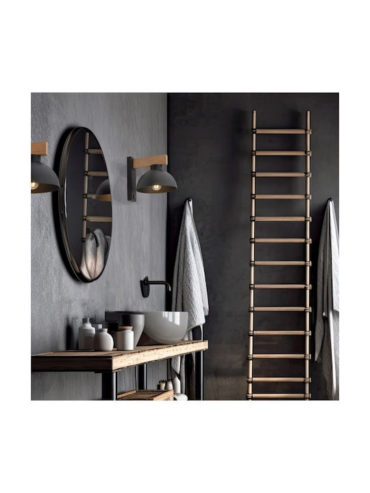 TK Lighting Φωτιστικό Τοίχου με Ντουί E27 Καφέ 18x20εκ.