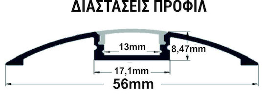 Adeleq External Aluminum Profile for LED Strip 100x5.6x0.8cm