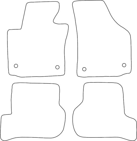 Set Velour Mats Matching Seat Toledo Iii 2004-2012 Blue Edging