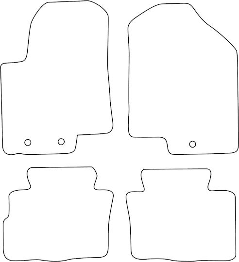 Set Velour Mats Fitting Kia Soul I Lift 2011-2013 Black Edging