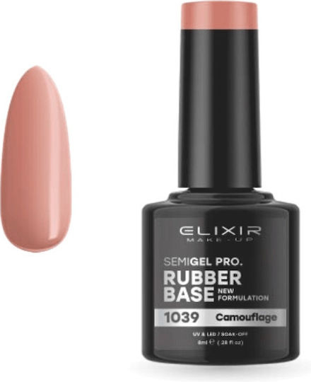 Elixir Camouflage 1039 Base Coat for Semi-Permanent Nail Polish Rubber 8ml