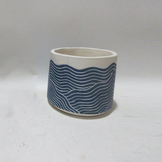 Plant Pot Concrete Blue Plant Pot Concrete Blue