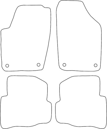 Velours Fußmatten Passend Für Volkswagen Fox 2003-2010 Rote Kante