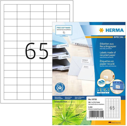 Herma Αυτοκόλλητες Ετικέτες Α4 Ορθογώνιες 38.1x21.2mm