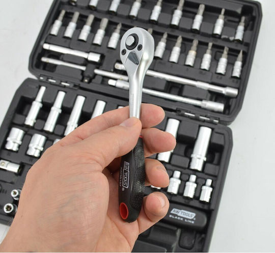 AWTools Ratschen- & Steckschlüssel-Sets 1\4" & 3\8" 56Stück