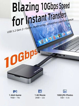Cabletime Case for Hard Drive M.2 SATA III with Connection Type-C Gray