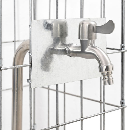 vidaXL Gabin Box pentru Împrejmuire Grădină din Oțel 25x25x50buc 1buc Silver