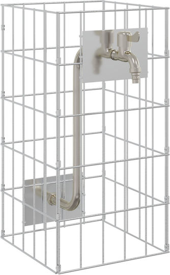 vidaXL Gabin Box pentru Împrejmuire Grădină din Oțel 25x25x50buc 1buc Silver