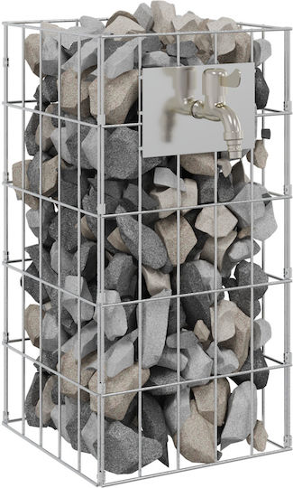 vidaXL Gabin Box pentru Împrejmuire Grădină din Oțel 25x25x50buc 1buc Silver