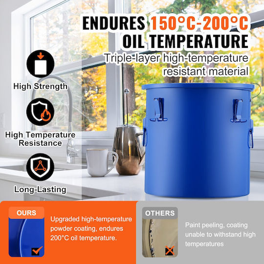 Vevor Oil Bucket 10 Gallons Fryers Blue Whlyzttg10jlfhkx1v0