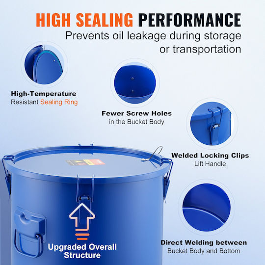 Vevor Oil Bucket 10 Gallons Fryers Blue Whlyzttg10jlfhkx1v0