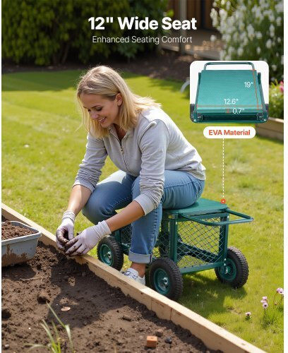 Garden Cart Four-wheel with Maximum Load Weight 181kg