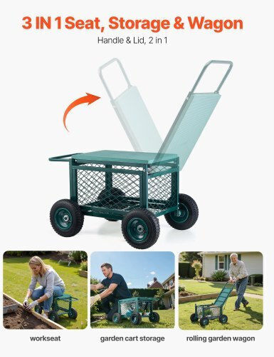 Garden Cart Four-wheel with Maximum Load Weight 181kg