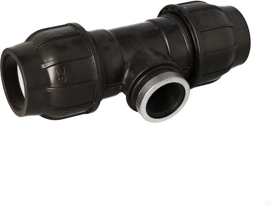 Pp 90° Clamp T-Stück 63x6/4""x63 Gw Innengewinde Pn16 Pe Rohre Schwarze Farbe
