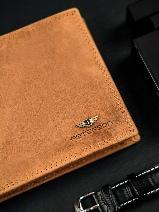 Leather Men's Wallet with RFID Brown