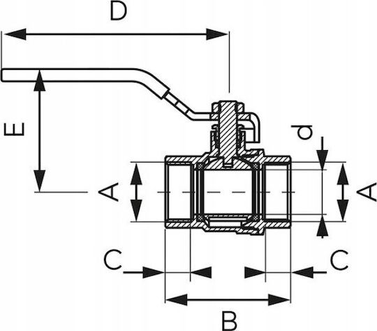 Ferro Vana / Comutator Drept 1/4" Femeie