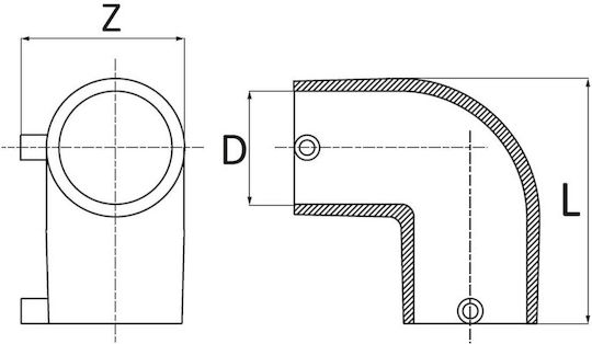 Unidelta 671102 Conector pentru conducte de udare de tip L 25mm