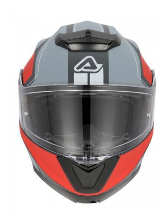 Acerbis Serel Grey / Red Κράνος Μηχανής Flip-Up ECE 22.06 1650gr με Sunvisor
