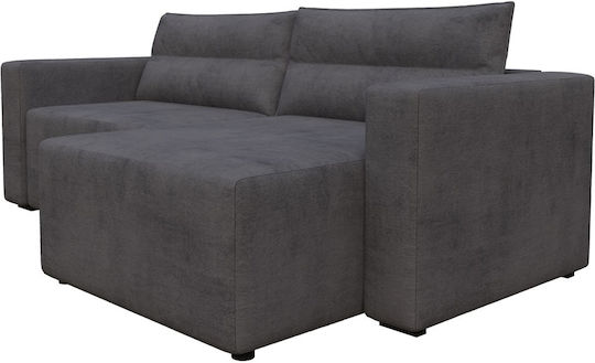 Silber Ecke Sofa Bett mit Umkehrbarer Winkel & Stauraum Dunkelgrau 245x148x94cm