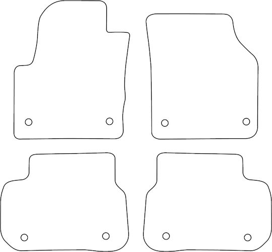 Set Covorașe Velur Compatibile Land Rover Descoperire Sport 2014-2018 Margine Roșie