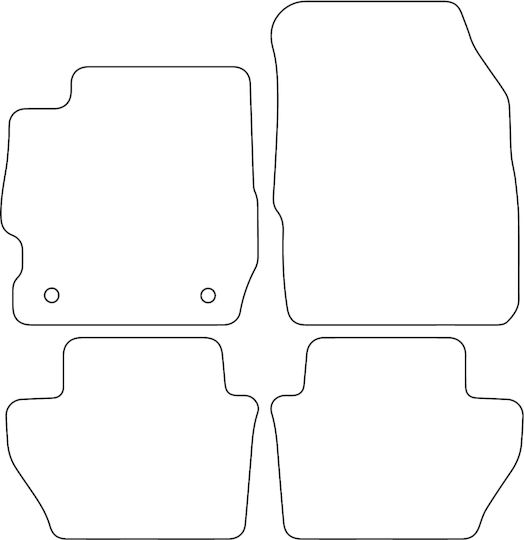 Set Velour Mats Fitting Ford Ka + 2016 Red Edging