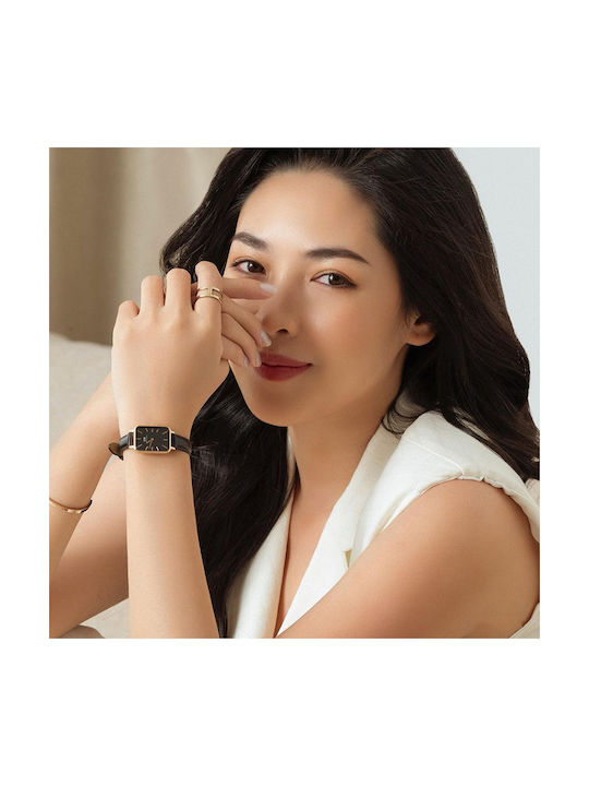 Daniel Wellington Quadro Pressed Sheffield Womens Watch Battery with Leather Strap