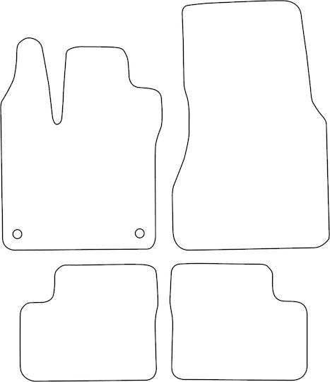 Moltico Satz Vorder- und Hintermatten Universal 4Stück aus Teppichboden Ford Kante Smart FürVier 2014-2020 Schwarz