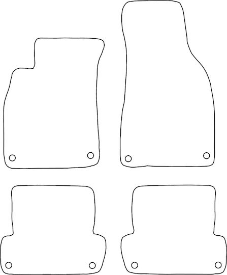 Moltico Set Covorașe Față și Spate Universal 4buc din Covor Seat Exeo Ford Margine 2008-2013 Negre