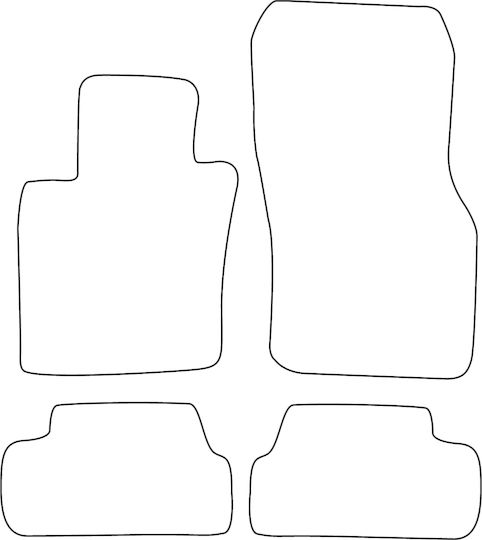 Moltico Satz Vorder- und Hintermatten Universal 4Stück aus Teppichboden Mini Kooper Ford Kante 2013 Schwarz