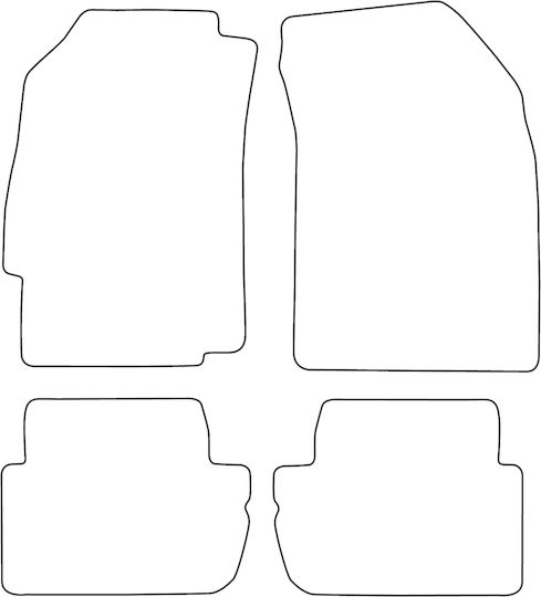 Moltico Set of Front and Rear Mats Universal 4pcs Ford Edge Chevrolet Spark 2010-2015 Black