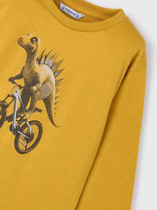 Kids' Shirt Long Sleeve Mustard Dino