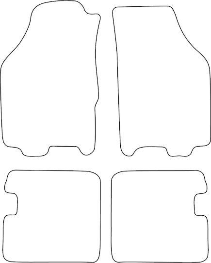 Set Velour Mats Fitting Lancia Ypsilon Ii 2003-2011 Red Edging
