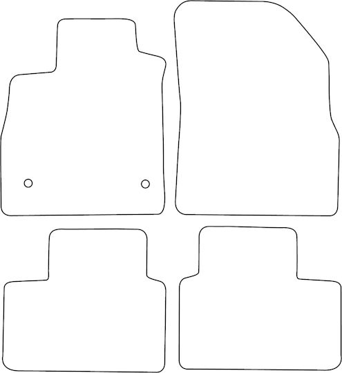 Set Velour Car Mats Renault Talisman 2015-2022 Red Edging