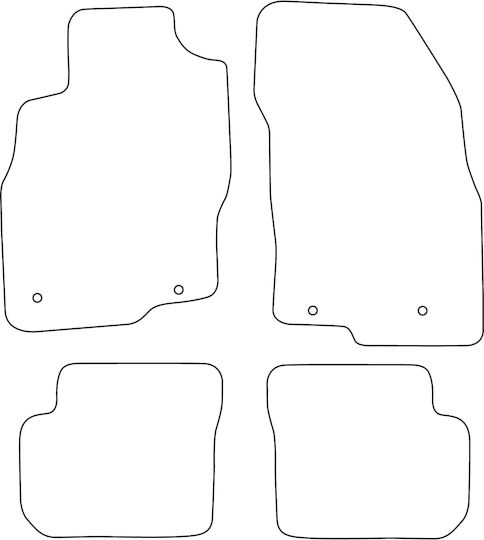 Set Velour Mats Fitting Alfa Romeo Mito 2008-2018 Red Edging