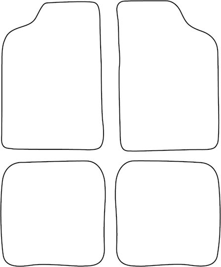 Set Velours Fußmatten Für Citroen AX 1986-1998 Rote Kante