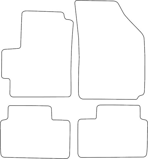 Set Veloursmatten passend für Chevrolet Spark II 2005-2009 Schwarz mit Kanten