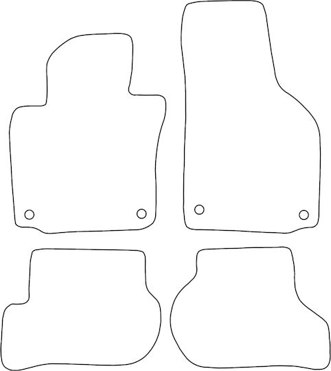 Moltico Set Covorașe Față și Spate Universal 4buc din Covor Volkswagen Scirocco Ford Margine 2008-2017 Negre
