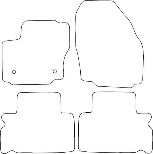 Moltico Σετ Μπροστινά και Πίσω Πατάκια Universal 4τμχ Ford S-Max / Edge 2010-2014 Μαύρα