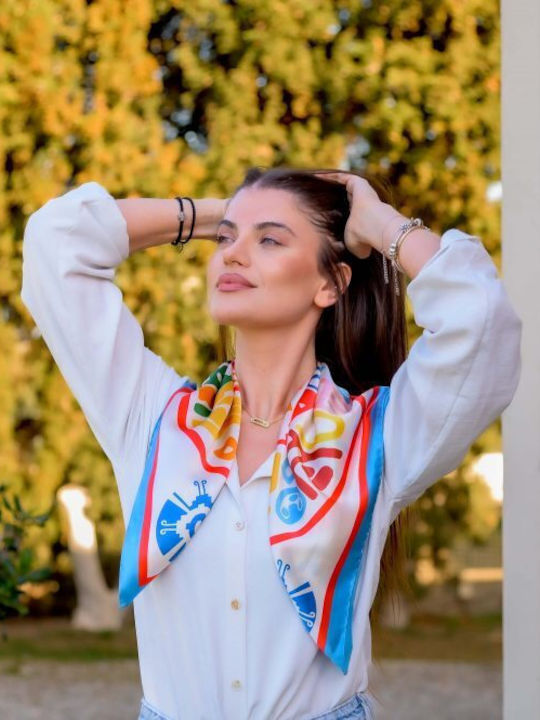 Женска Копринен Шал Многоцветен