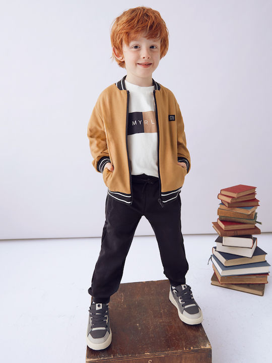 Kids' Set with Pants & Outerwear Winter 3pcs Coffee