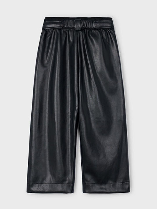 Kids' Leather Pants Black