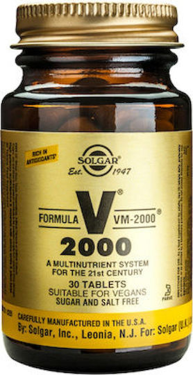 Solgar Formula VM-2000 Multivitamin for Energy & Immune System Boost 30 x 1 tablets