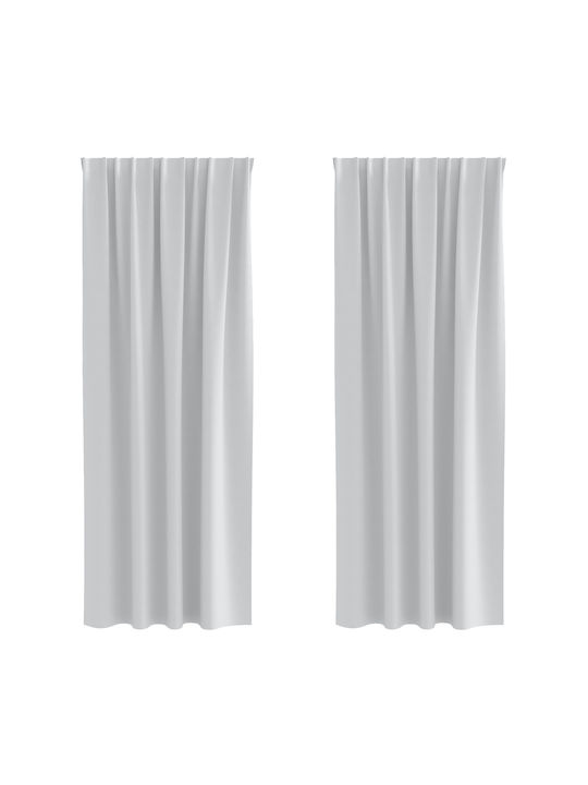 vidaXL Set Curtains With Pencil Pleat Gray 140x245cm