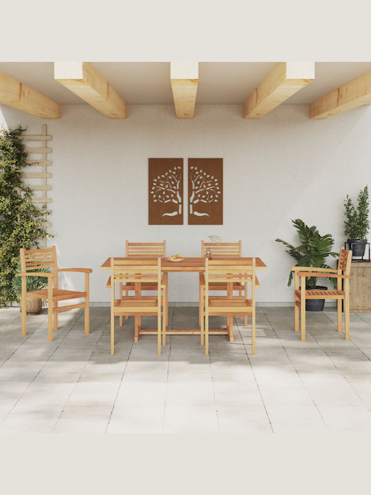 Garten- und Outdoor-Möbelsets 6 Stück Kastanienbraun